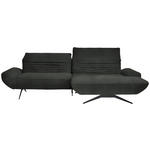 ECKSOFA  in Teddystoff Anthrazit  280/170-195 cm  - Anthrazit/Schwarz, Design, Textil/Metall (280/170-195cm) - Dieter Knoll