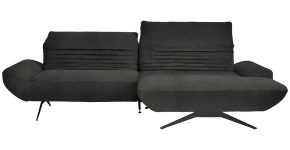 ECKSOFA  in Teddystoff Anthrazit  280/170-195 cm  - Anthrazit/Schwarz, Design, Textil/Metall (280/170-195cm) - Dieter Knoll