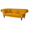 3-SITZER-SOFA in Mikrofaser Senfgelb  - Senfgelb/Braun, Design, Holz/Textil (232/79/97cm) - Livetastic