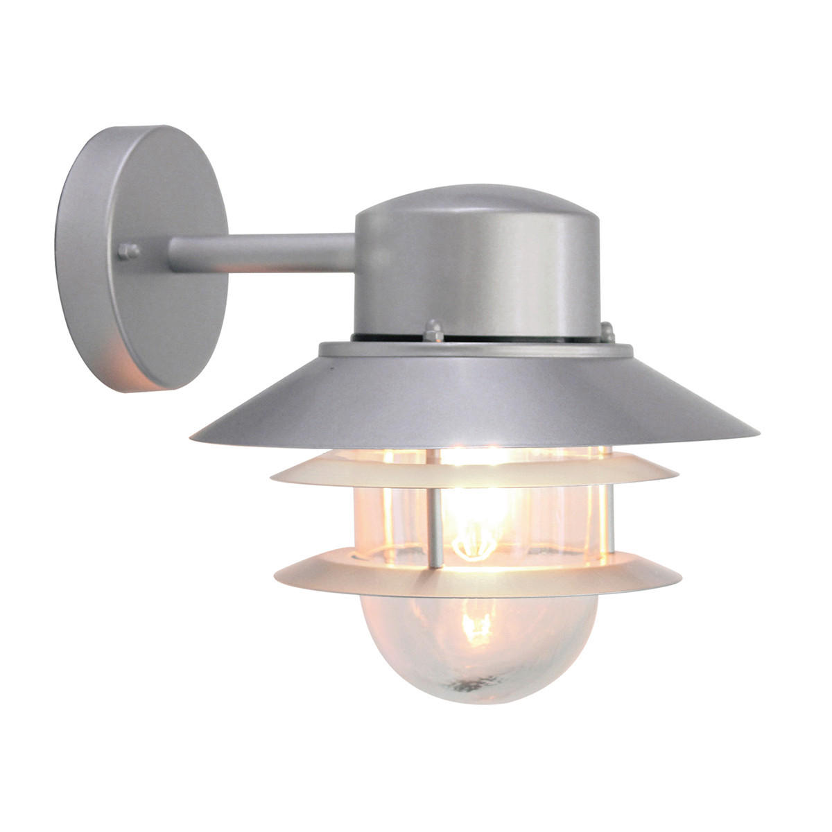 AUßENWANDLEUCHTE   - Silberfarben, KONVENTIONELL, Glas/Metall (23,6/22/26cm) - Elstead Lighting