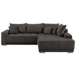 ECKSOFA in Webstoff Graubraun  - Graubraun/Silberfarben, KONVENTIONELL, Holz/Textil (294/195cm) - Cantus