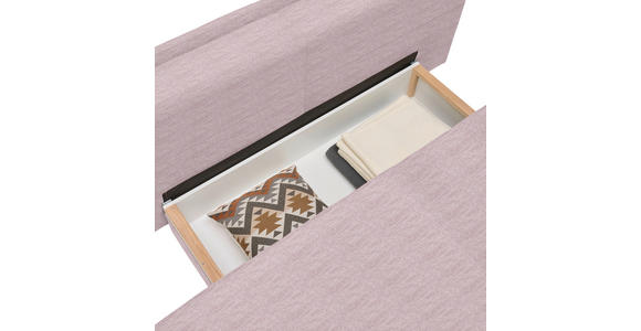BOXSPRINGSOFA in Webstoff Altrosa  - Schwarz/Altrosa, MODERN, Textil/Metall (200/100/108cm) - Novel