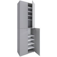SCHUHSCHRANK Grau  - Silberfarben/Schwarz, Design, Holzwerkstoff/Kunststoff (70/220/40cm) - MID.YOU