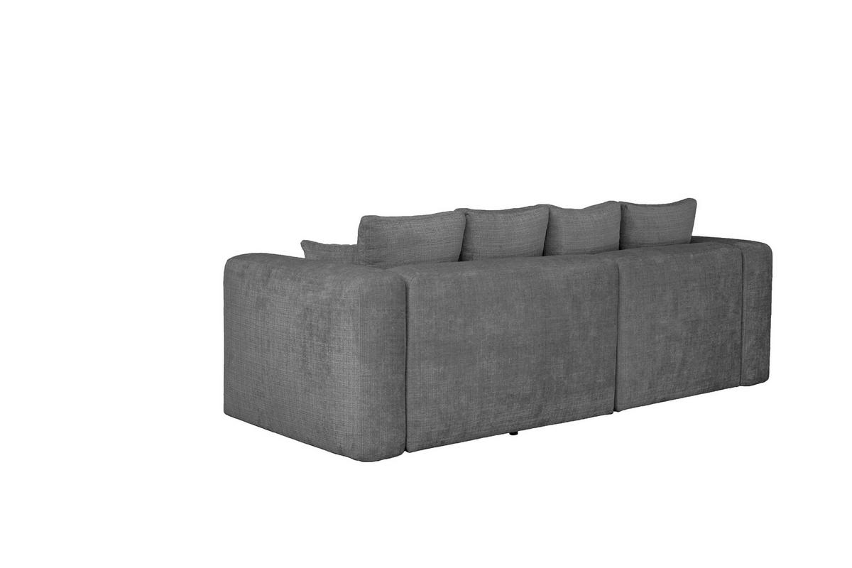 ECKSOFA Dunkelgrau Chenille Zierkissen, Rückenkissen, Rücken echt  - Dunkelgrau/Schwarz, MODERN, Kunststoff/Textil (188/276cm) - Milino