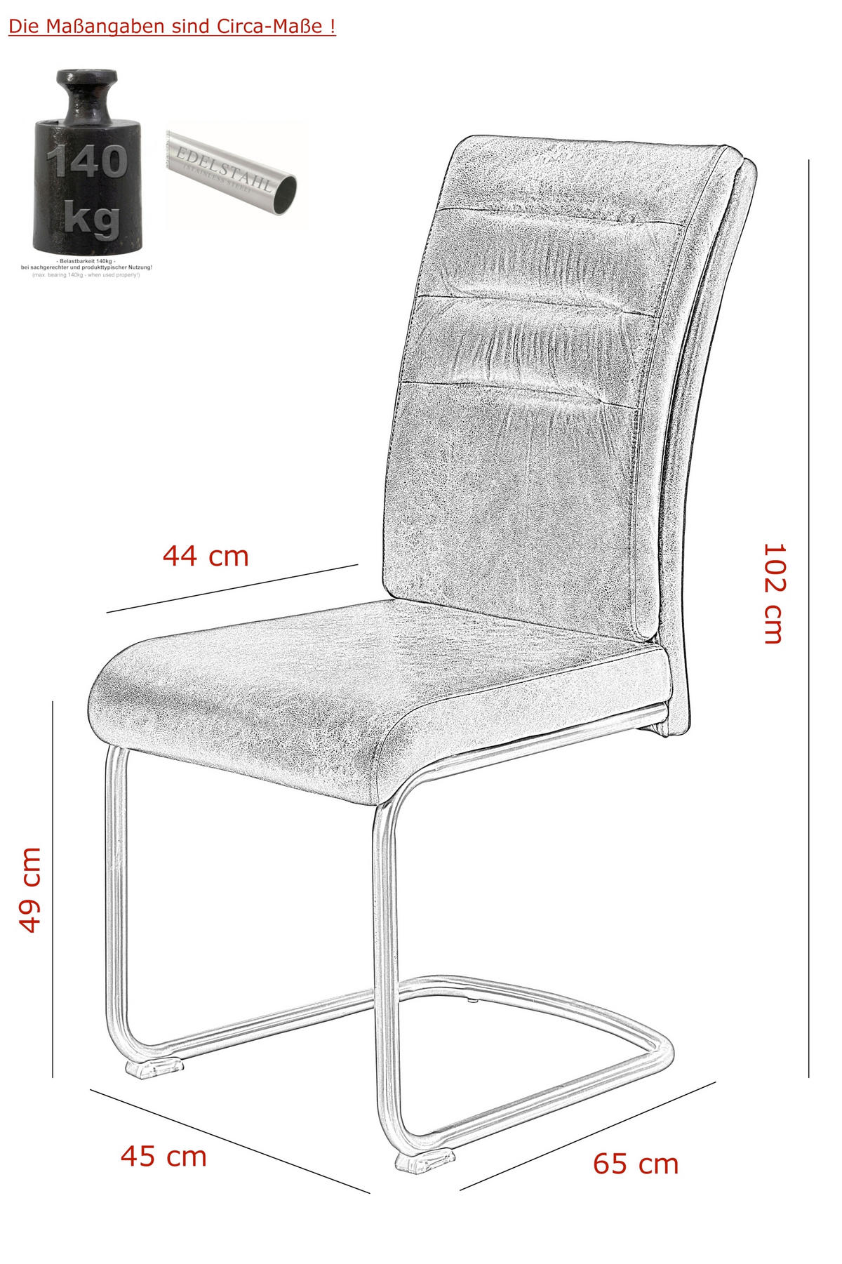 TISCHGRUPPE   - Eichefarben/Anthrazit, MODERN, Textil/Metall (140-220/76/90cm) - MID.YOU