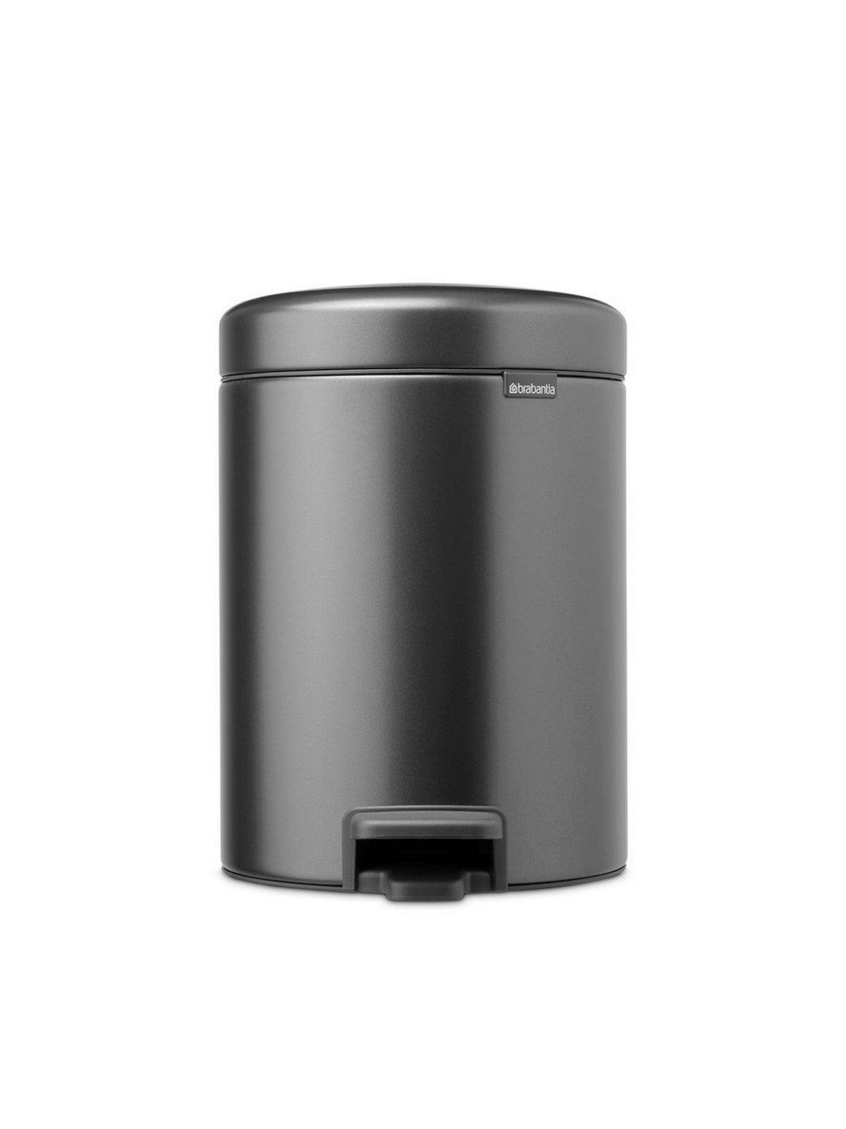 KOŠ S NOŽNOM PAPUČICOM  5 l  New Icon  - tamno siva/antracit, Basics, metal/plastika (20.5/29.1/27.2cm) - Brabantia