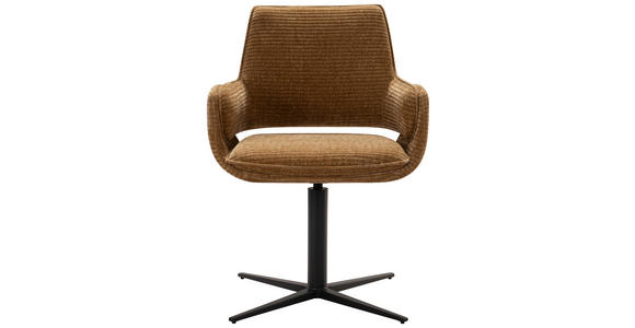 ARMLEHNSTUHL  in Eisen Mikrofaser  - Rostfarben/Schwarz, Design, Textil/Metall (60/84/59cm) - Emilio Belluti