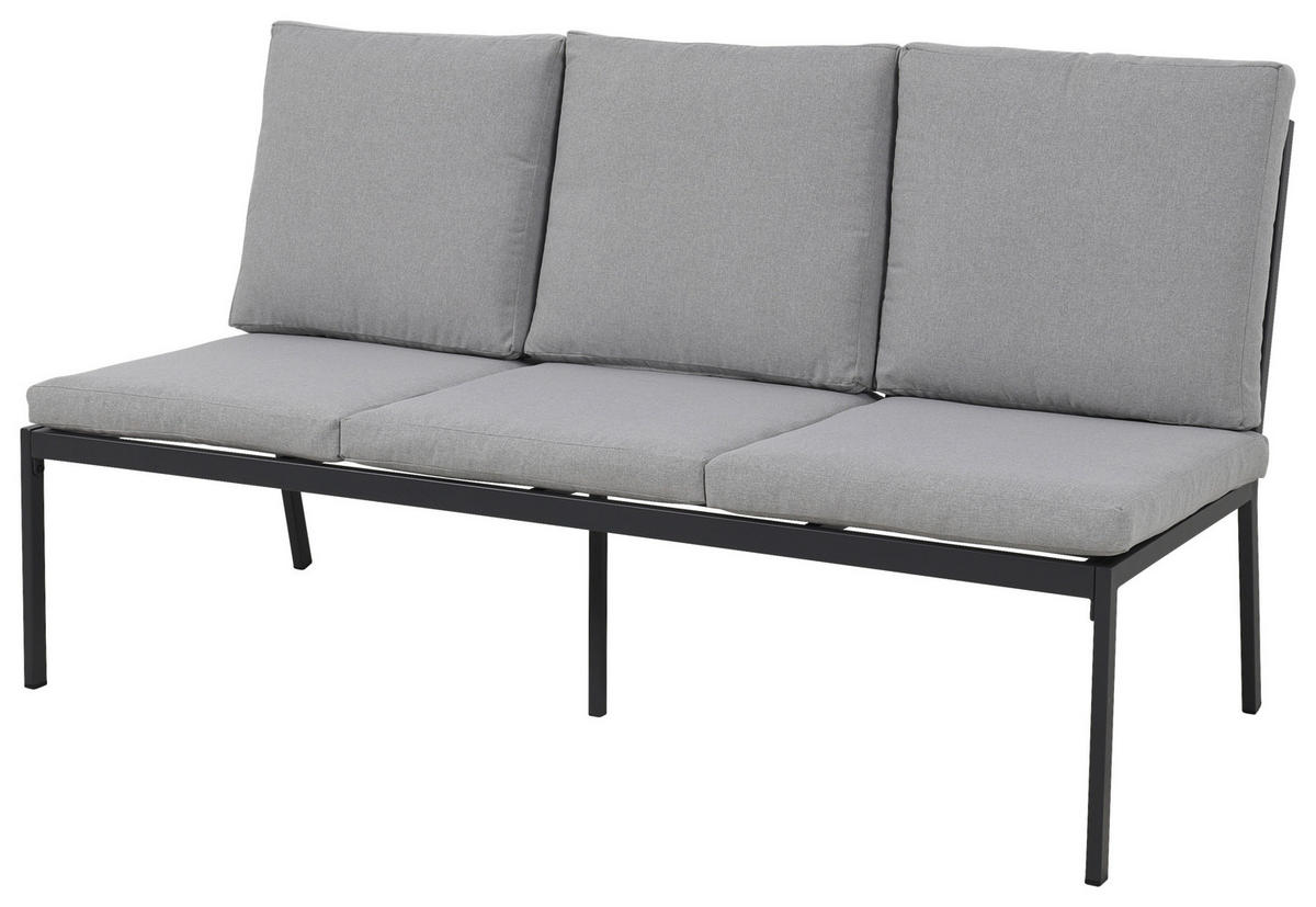 GARTENSET Webstoff Eisen  - Grau, Design, Textil/Metall (165/77/84cm) - Ambia Garden