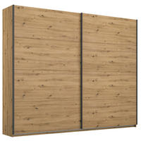 SCHWEBETÜRENSCHRANK Eiche Artisan  - Eiche Artisan/Grau, Modern, Holzwerkstoff/Metall (226/210/62cm) - Rauch Möbel