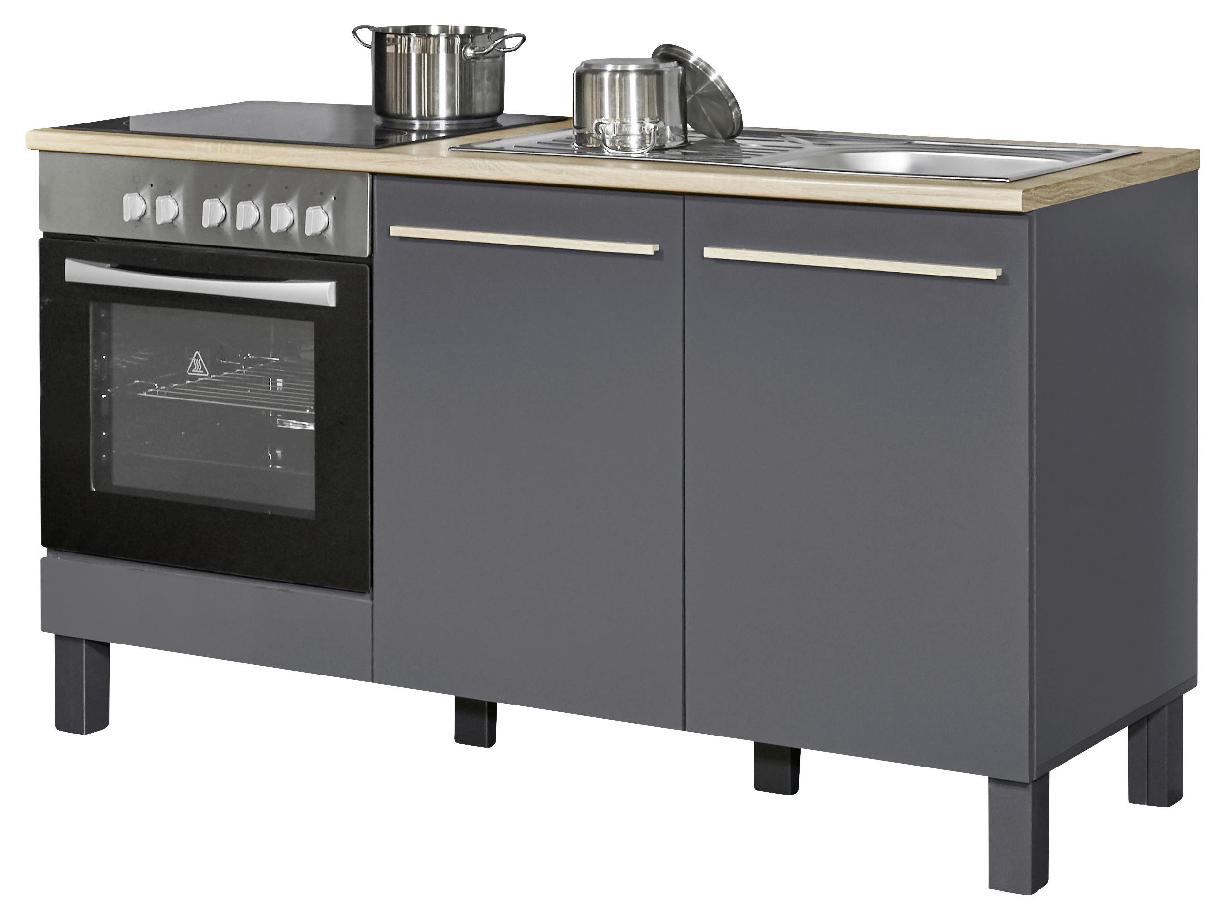 BUCĂTĂRIE FĂRĂ ELECTROCASNICE  - stejar Sonoma/antracit, Design, material pe bază de lemn (160cm) - Xora