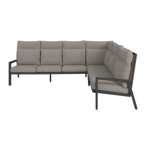 LOUNGEGARNITUR 3-teilig 267/207 cm Aluminium - Anthrazit/Grau, Design, Textil/Metall (267/207cm) - Amatio