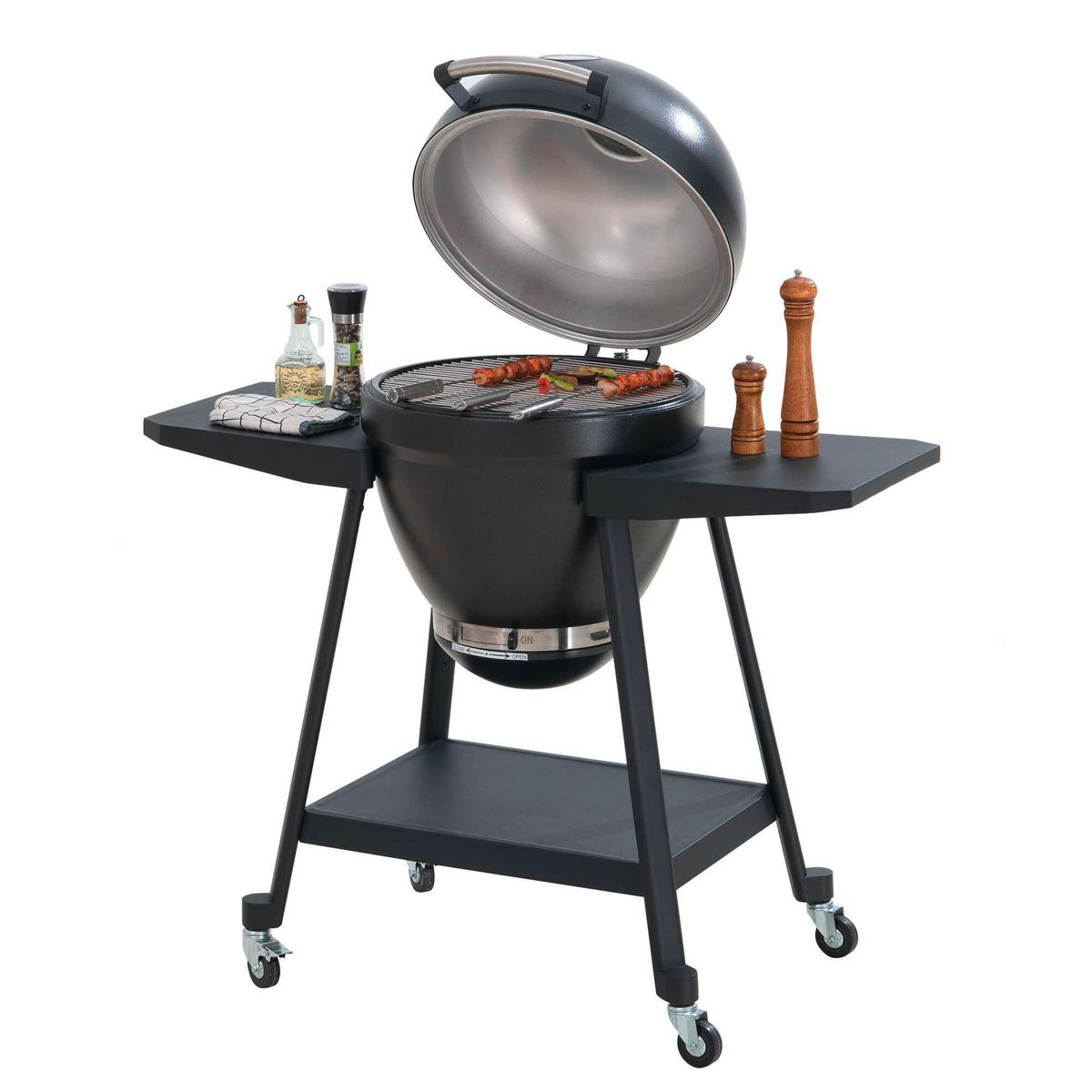 HOLZKOHLEGRILL - Schwarz, Basics, Metall (115/118/65cm) - Modante
