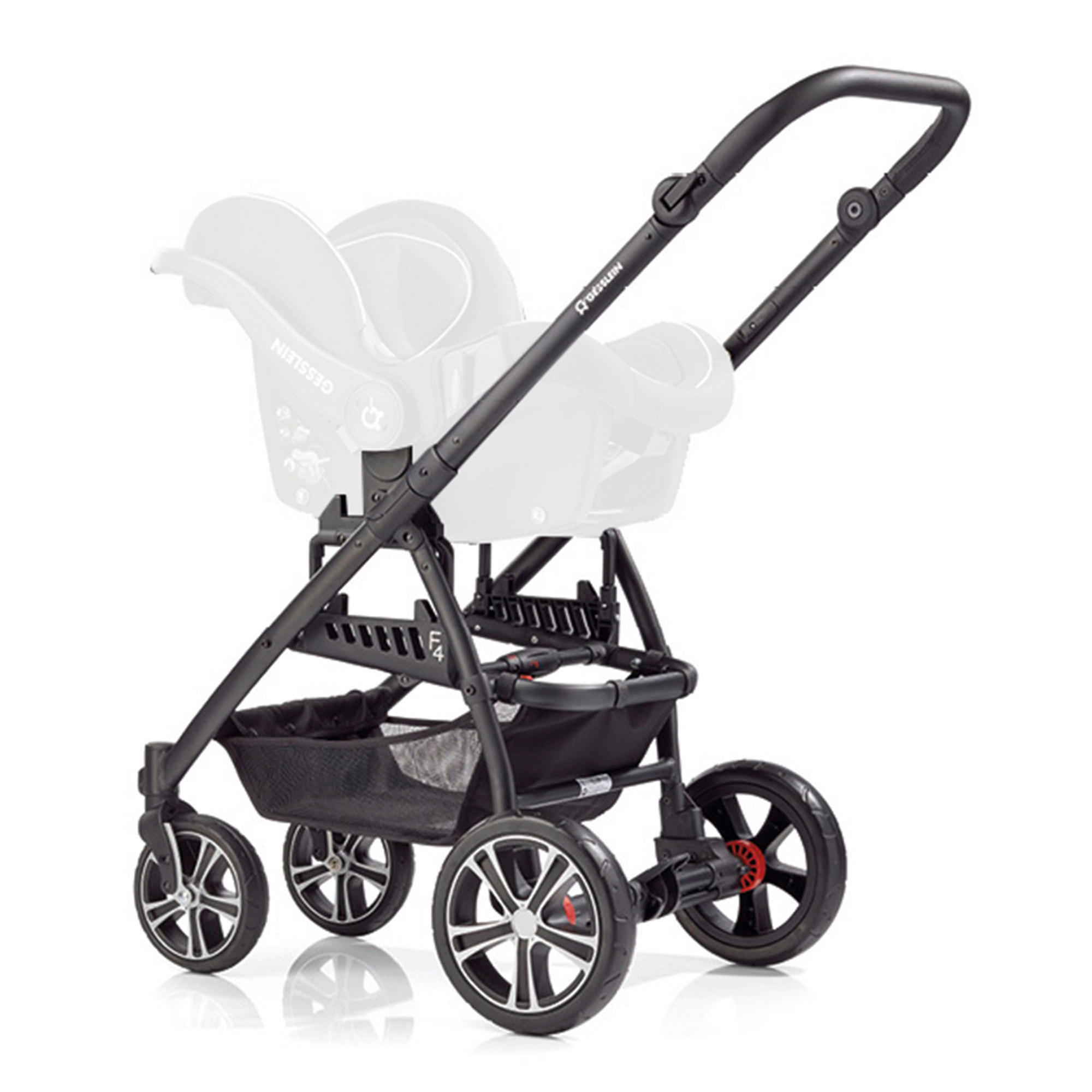 Kinderwagen Autositzadapter F4, F4 Air, S4  - Schwarz, Basics, Kunststoff/Metall (24/20/12cm) - Gesslein