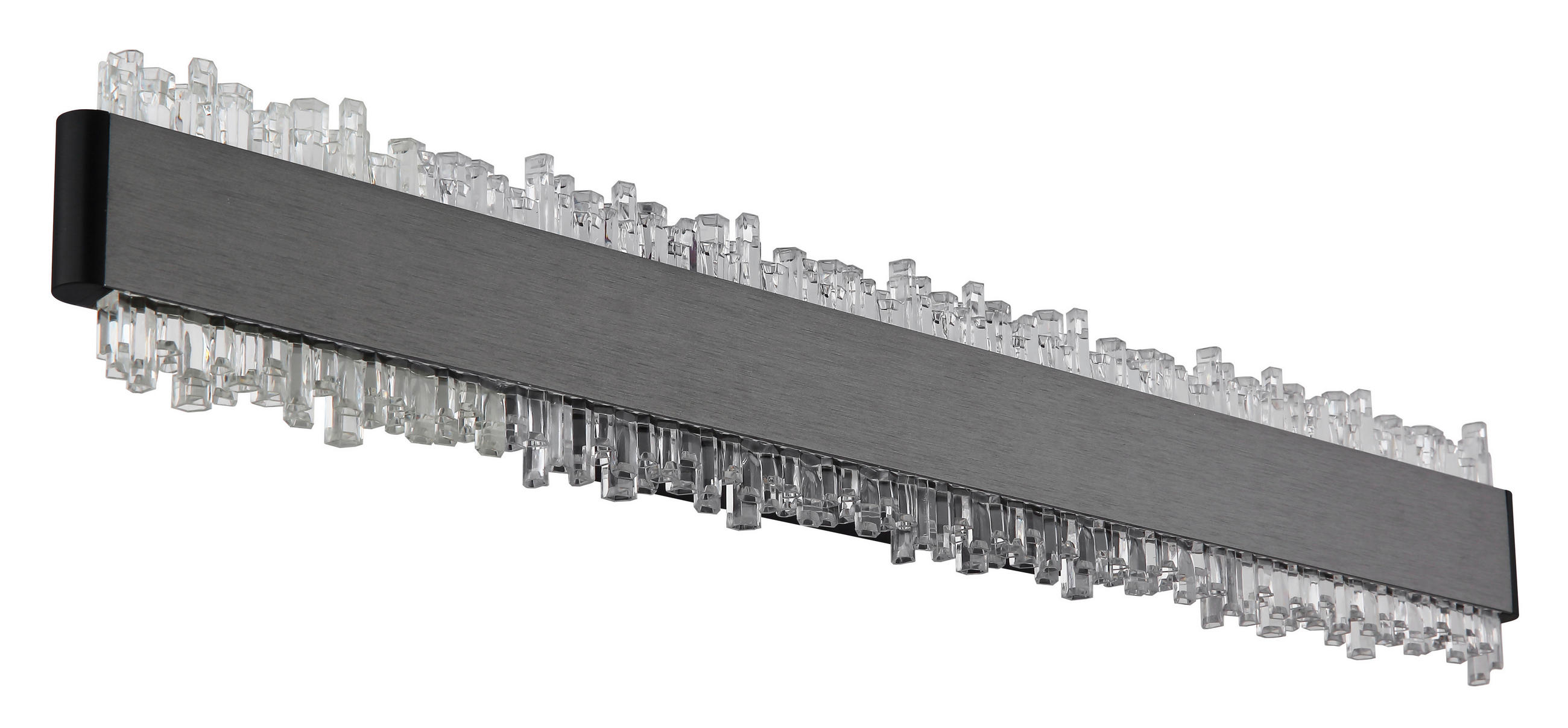 LED-WANDLEUCHTE STALAGMITA 48/8/4 cm  - Klar/Schwarz, Design, Kunststoff/Metall (48/8/4cm) - Globo