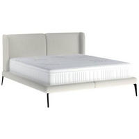 POLSTERBETT 180/200 cm  in Weiss  - Weiss/Schwarz, Modern, Textil/Metall (180/200cm) - Livetastic