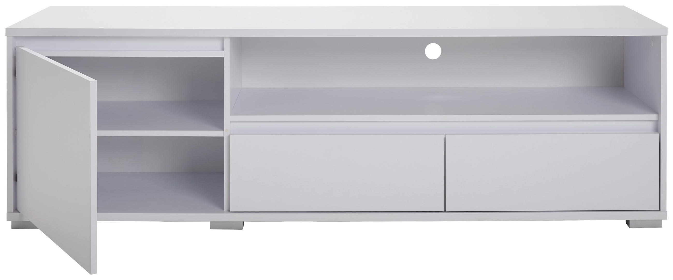 COMODĂ JOASĂ 180/55/48 cm  - alb/culoare crom, Design, plastic/material pe bază de lemn (180/55/48cm) - Carryhome