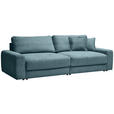 BIGSOFA in Cord Graublau  - Graublau/Schwarz, MODERN, Kunststoff/Textil (278/93/112cm) - Carryhome