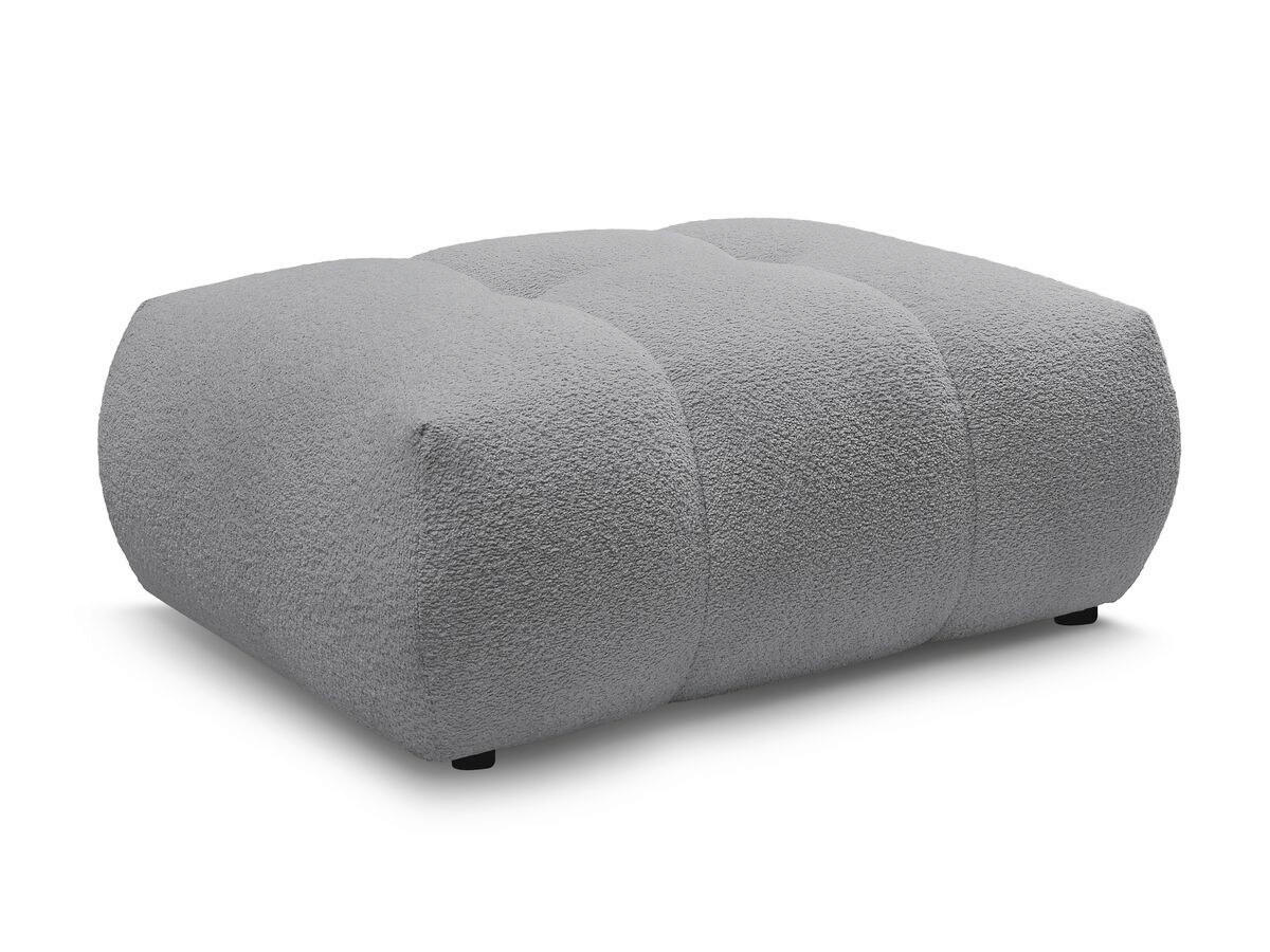 HOCKER FUJI  Bouclé Dunkelgrau  - Dunkelgrau/Schwarz, MODERN, Kunststoff/Textil (112/44/80cm)