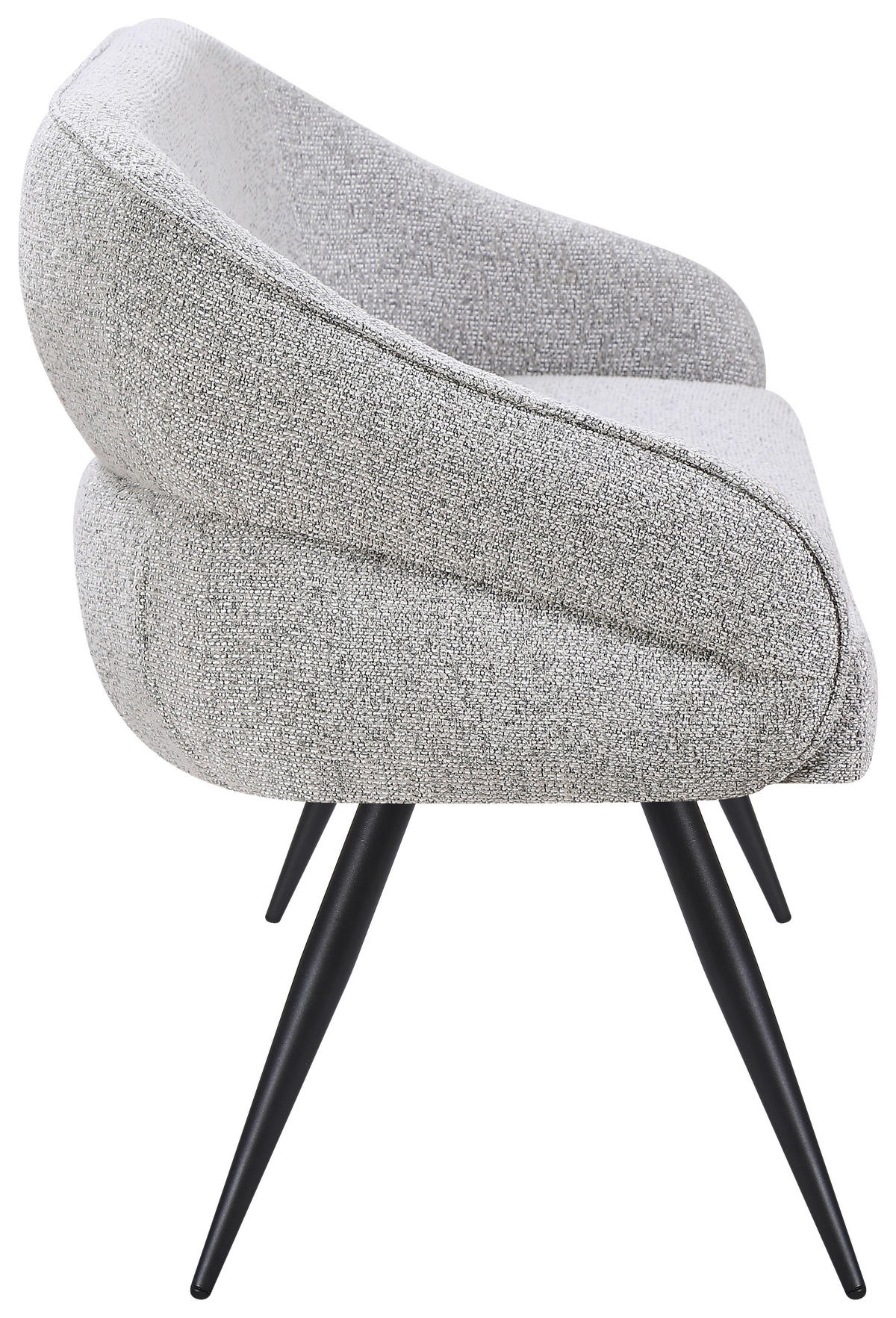 SITZBANK 150/82/62 cm Webstoff Grau, Schwarz  - Schwarz/Grau, MODERN, Textil/Metall (150/82/62cm) - Livetastic