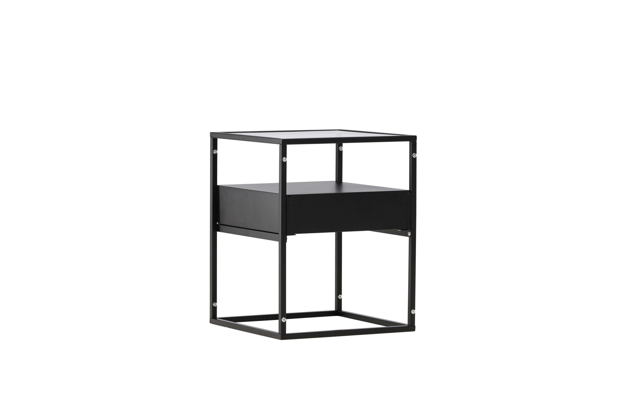 BEISTELLTISCH in Metall 40/40/51 cm  - Schwarz, MODERN, Metall (40/40/51cm) - Livetastic