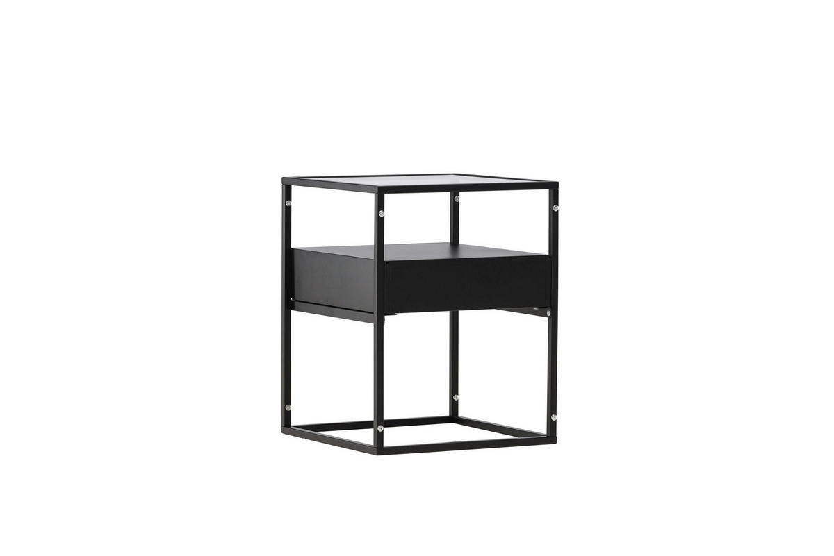 BEISTELLTISCH in Metall 40/40/51 cm  - Schwarz, MODERN, Metall (40/40/51cm) - Livetastic