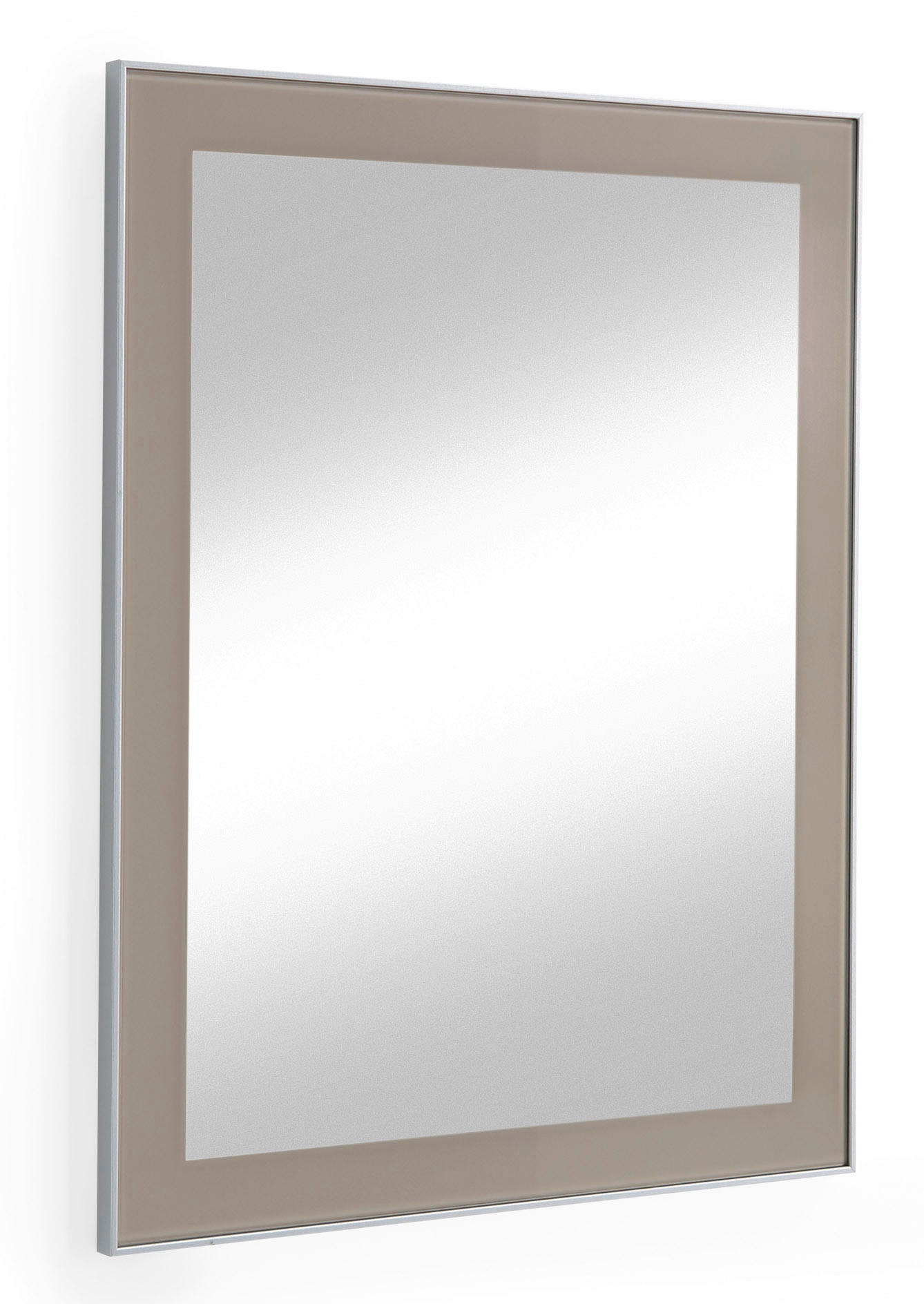 WANDSPIEGEL 60/77/2 cm in rechteckig - Taupe, Design, Glas/Holzwerkstoff (60/77/2cm)