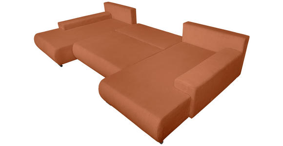 WOHNLANDSCHAFT  in Cord Rostfarben  - Rostfarben/Schwarz, KONVENTIONELL, Textil/Metall (191/351/191cm) - Carryhome