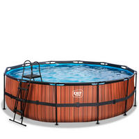 POOL-SET 488/122 cm  - Braun, KONVENTIONELL, Kunststoff (488/122cm) - EXIT Toys