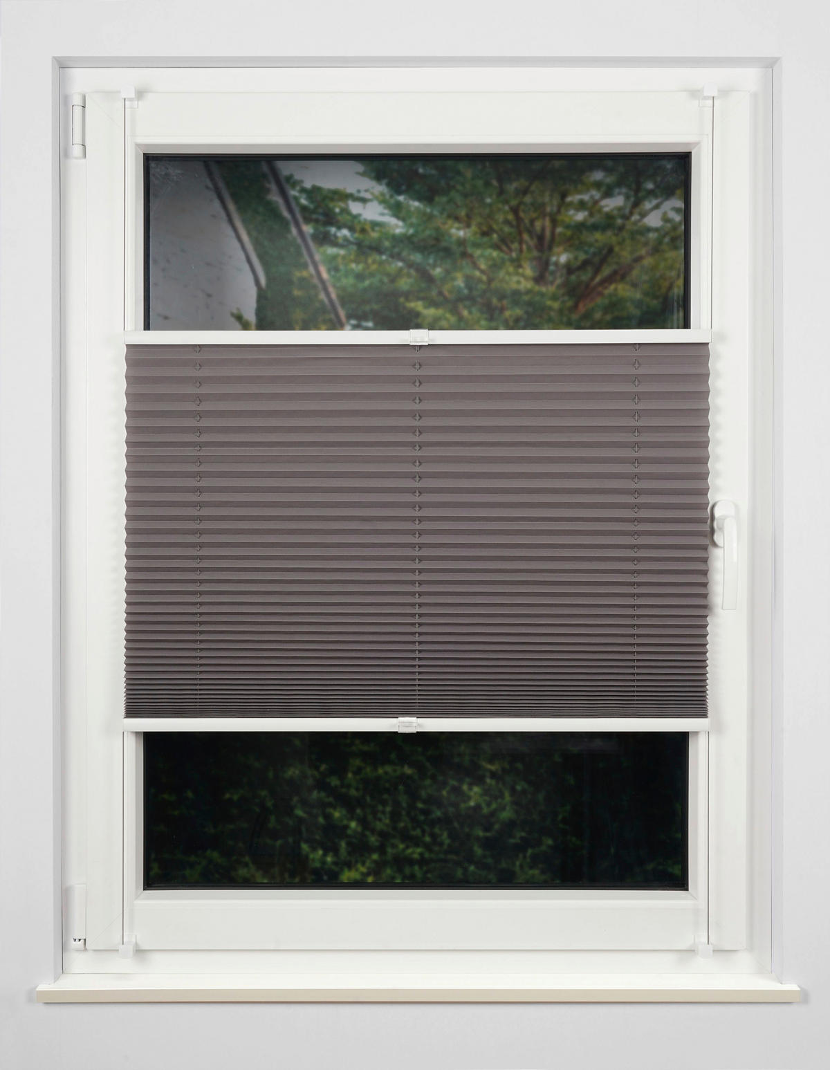PLISSEE  halbtransparent   100/130 cm   - Hellgrau, Basics, Textil (100/130cm) - Homeware