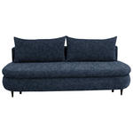 SCHLAFSOFA in Velours Dunkelblau  - Schwarz/Dunkelblau, Design, Holz/Textil (213/89/105cm) - Novel