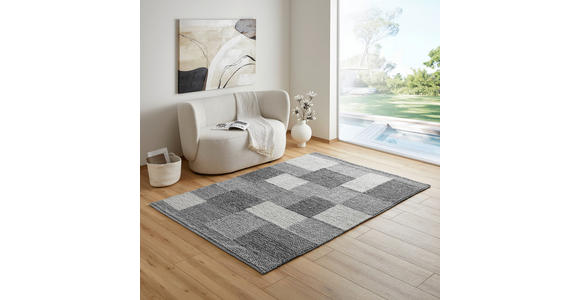 HANDWEBTEPPICH 80/150 cm Nordic Grau, Dunkelgrau  - Dunkelgrau/Grau, Natur, Textil (80/150cm) - Linea Natura