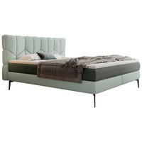 BOXSPRINGBETT 160/200 cm  in Mintgrün  - Schwarz/Mintgrün, Design, Leder/Textil (160/200cm) - Esposa
