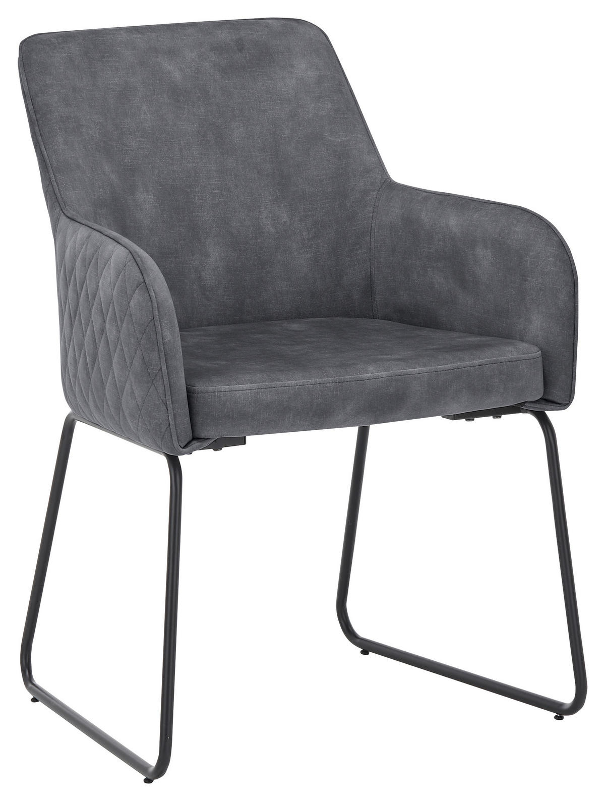 ARMLEHNSTUHL  in Eisen  - Anthrazit/Schwarz, Design, Kunststoff/Metall (60,5/85/63cm) - SetOne by Musterring