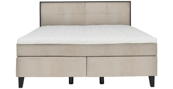 BOXSPRINGBETT 180/200 cm  in Taupe  - Taupe/Schwarz, Design, Holz/Textil (180/200cm) - Hom`in