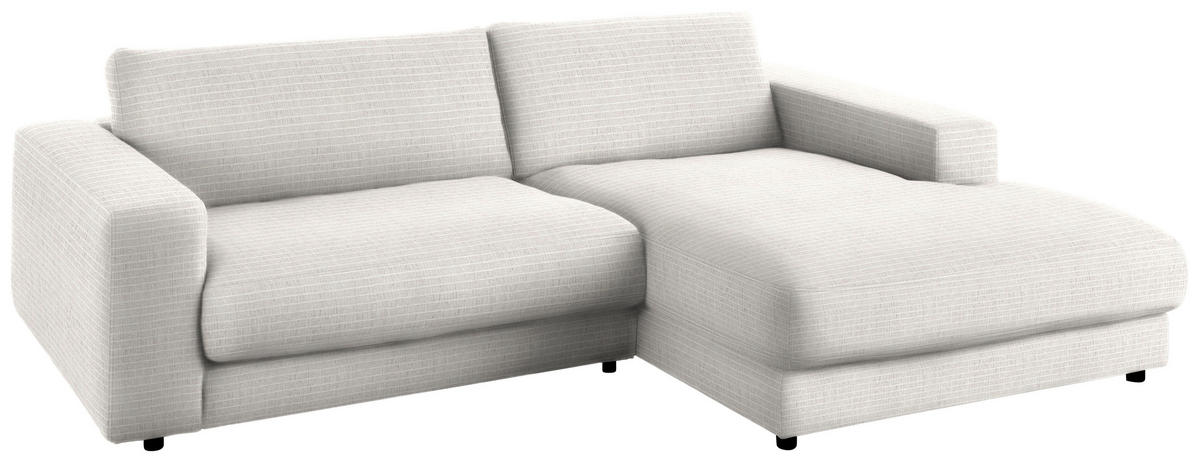 ECKSOFA in Chenille Creme  - Creme/Schwarz, Design, Kunststoff/Textil (270/190cm) - Lomoco