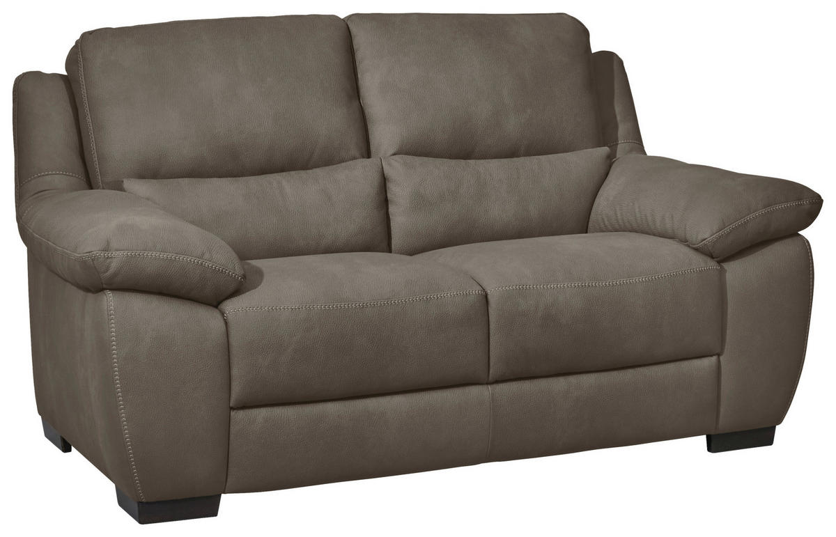 2-SITZER mit elektr.Funktion in Webstoff Braun, Greige  - Wengefarben/Greige, Konventionell, Holz/Textil (173/96/99cm) - Livetastic