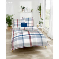 POSTELJNINA Madras Karo 140/200 cm mečkanka temno modra  - temno modra, Konvencionalno, tekstil (140/200cm) - Kaeppel