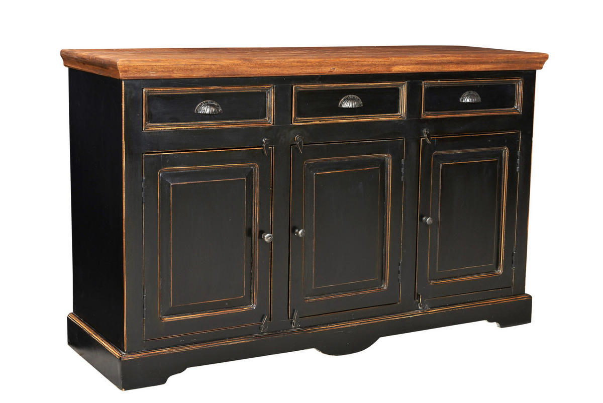 SIDEBOARD  150/90/40 cm 3 Schublade(n)  - Messingfarben/Schwarz, Design, Holz/Holzwerkstoff (150/90/40cm) - MID.YOU