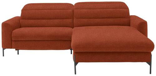 ECKSOFA in Flachgewebe Rostfarben  - Rostfarben/Schwarz, Design, Textil/Metall (252/191cm) - Dieter Knoll