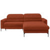 ECKSOFA in Flachgewebe Rostfarben  - Rostfarben/Schwarz, Design, Textil/Metall (252/191cm) - Dieter Knoll