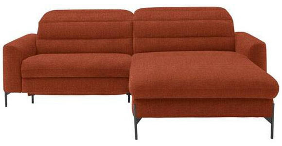ECKSOFA in Flachgewebe Rostfarben 252/191 cm - Rostfarben/Schwarz, Design, Textil/Metall (252/191cm) - Dieter Knoll