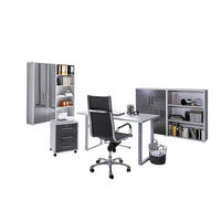 BÜRO erweiterbar, abschließbar Grau, Anthrazit Hochglanz - Anthrazit Hochglanz/Grau, MODERN, Holzwerkstoff/Metall - MID.YOU