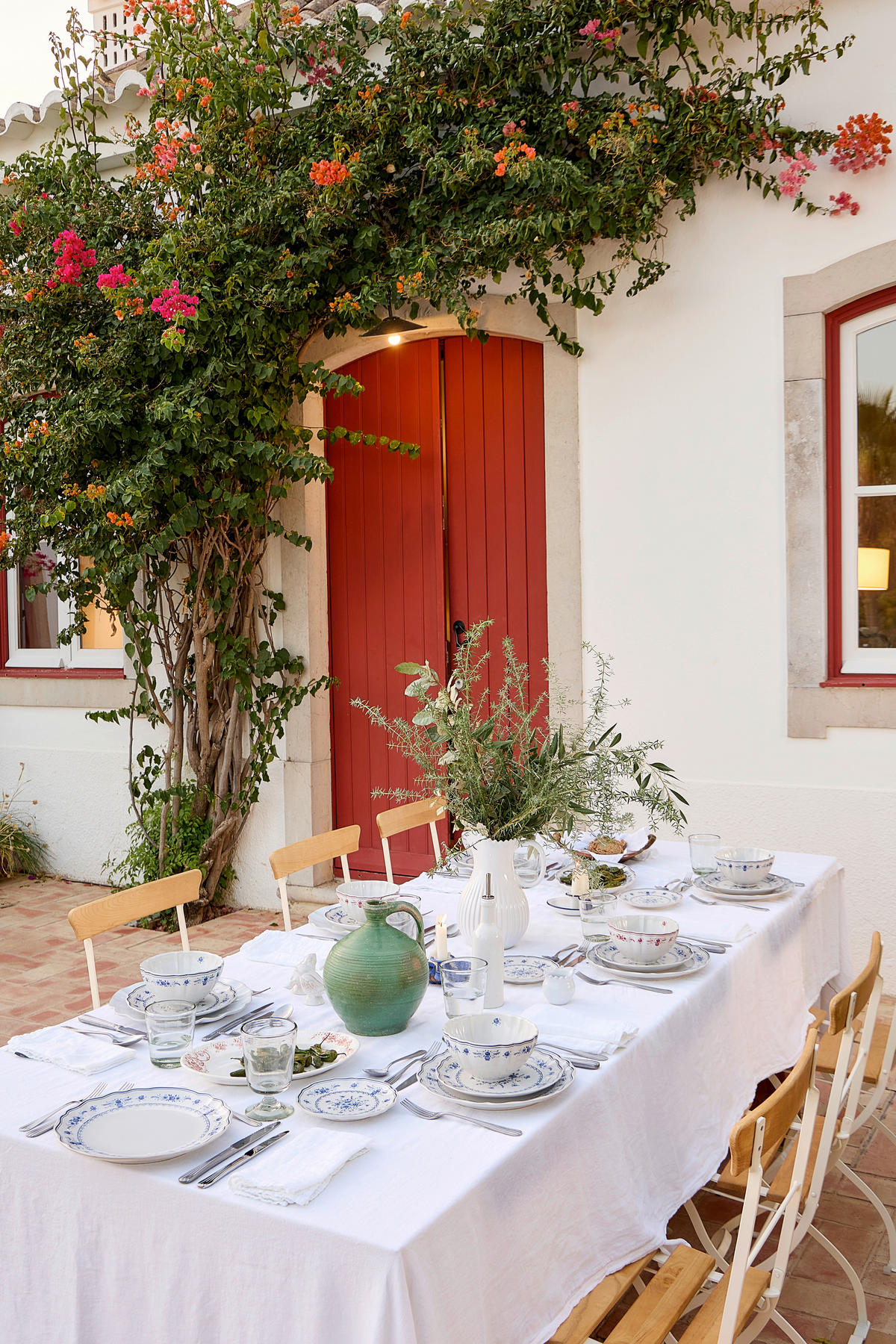 KOMBISERVICE Blau, Weiß VILA 12-teilig 4 Personen  - Blau/Weiß, Basics, Keramik - Costa Nova