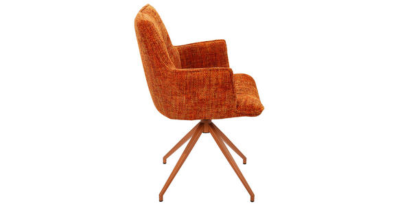 ARMLEHNSTUHL in Eisen Chenille - Orange, LIFESTYLE, Textil/Metall (59,5/90,5/62,5cm) - Novel