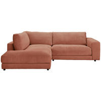 ECKSOFA in Cord Rostfarben  - Rostfarben/Schwarz, Design, Kunststoff/Textil (224/265cm) - Hom`in