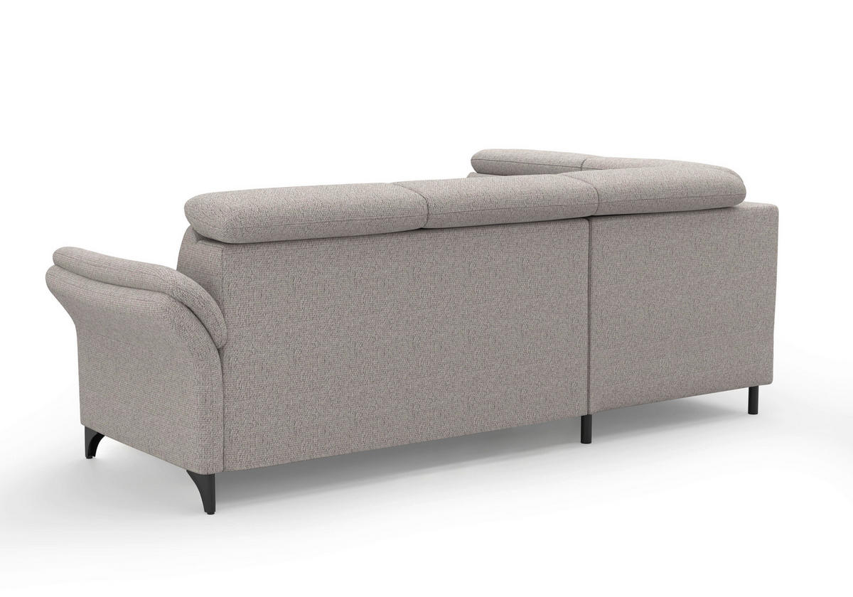 ECKSOFA Chenille Silberfarben  - Silberfarben/Schwarz, Konventionell, Textil/Metall (193/247cm) - Sit & More
