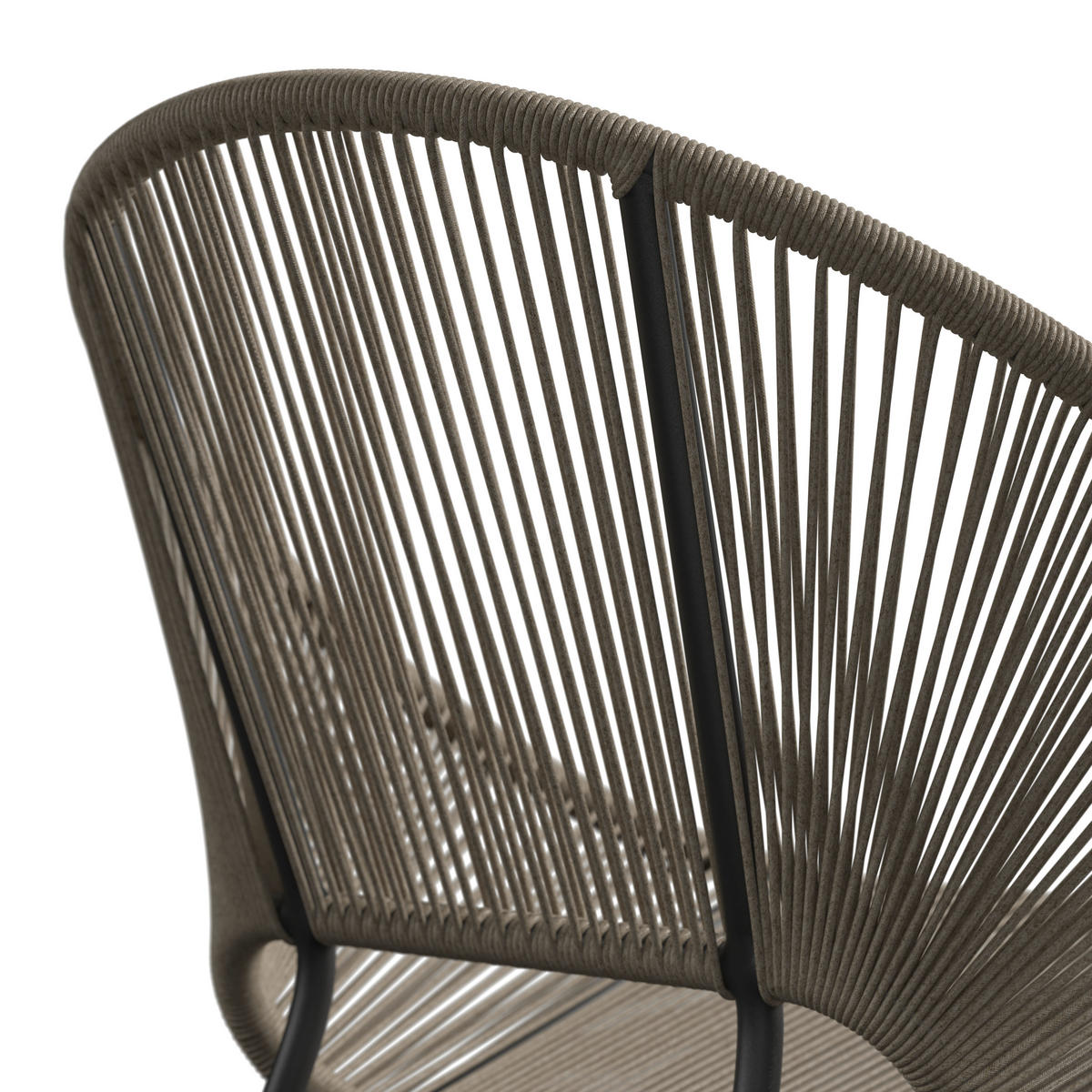 GARTENSESSEL Stahl Schwarz, Beige  - Beige/Schwarz, MODERN, Kunststoff/Metall (69/82/68cm) - Ambia Garden