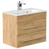 BADEZIMMER  in 60,6 cm  - Eichefarben/Silberfarben, MODERN, Keramik/Holzwerkstoff (60,6cm) - MID.YOU