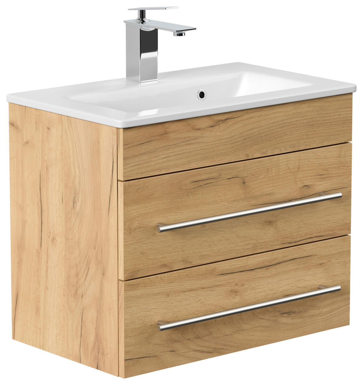 BADEZIMMER  in 60,6 cm  - Eichefarben/Silberfarben, MODERN, Keramik/Holzwerkstoff (60,6cm) - MID.YOU