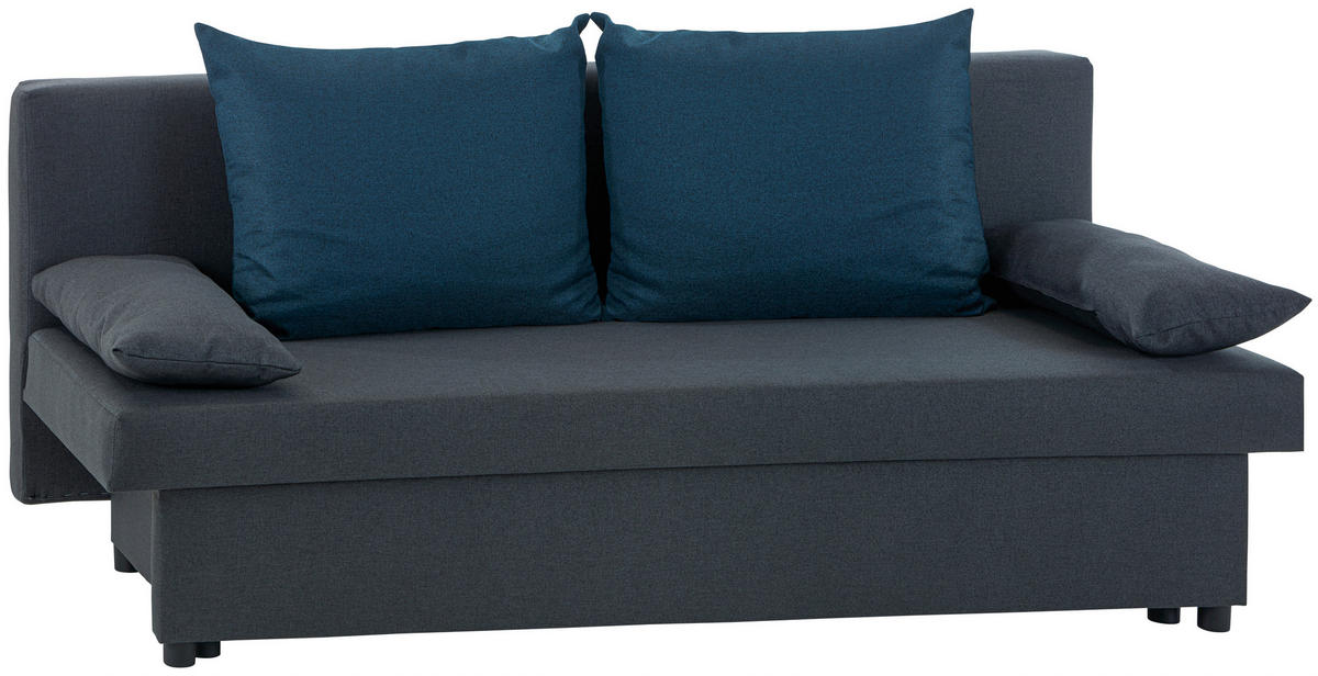 SCHLAFSOFA Dunkelgrau  - Blau/Dunkelgrau, Basics, Karton/Holz (192/82cm) - MID.YOU